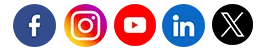 social media icons of instagram youtube linkedin facebook x